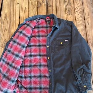 Dickies Detroit Style - Men's XL Black Jacket with Red Plaid Lining